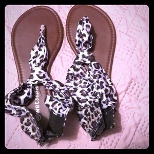 patterned sandals